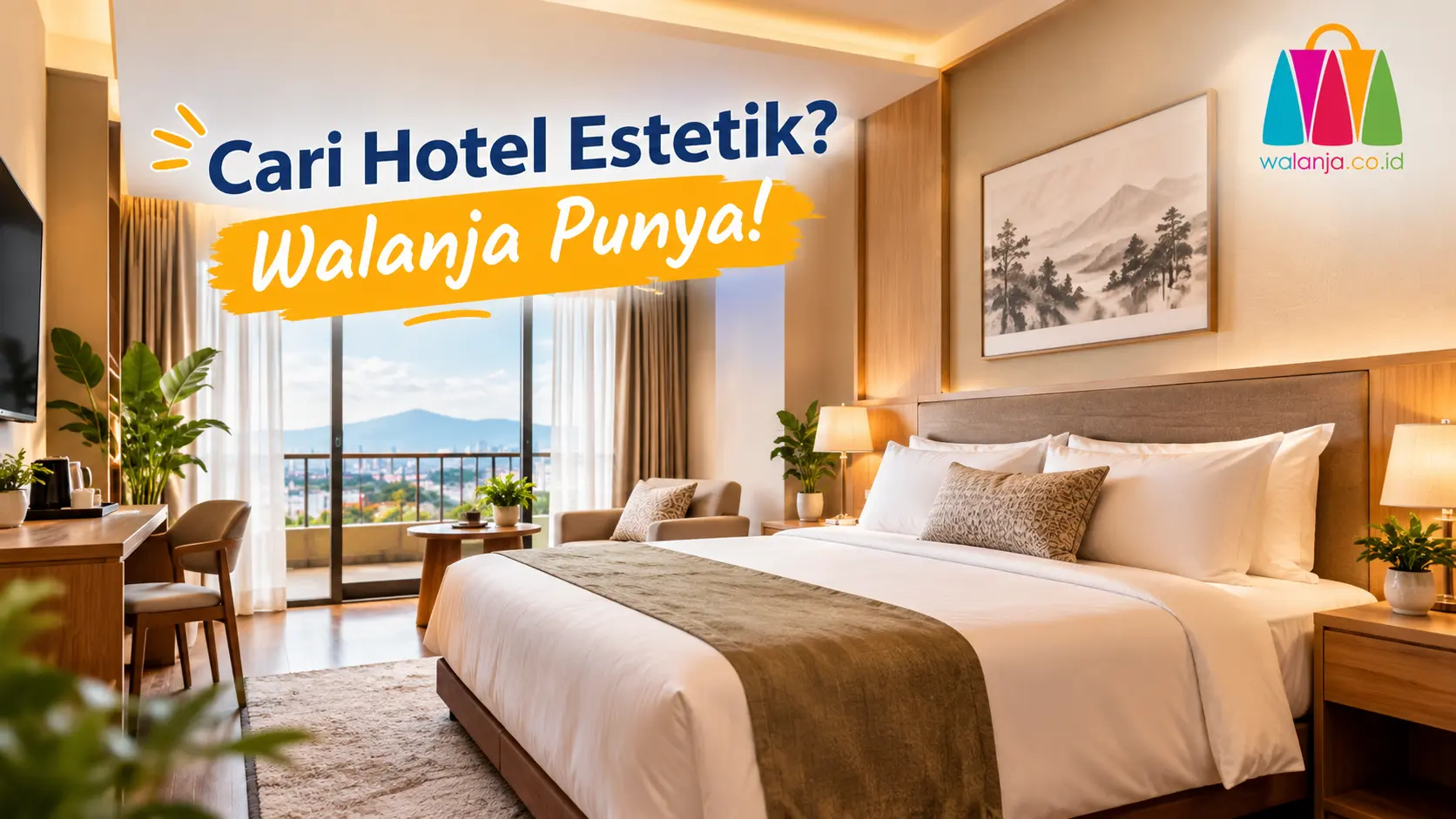 Hotel estetik dengan interior modern dan pencahayaan alami untuk staycation.