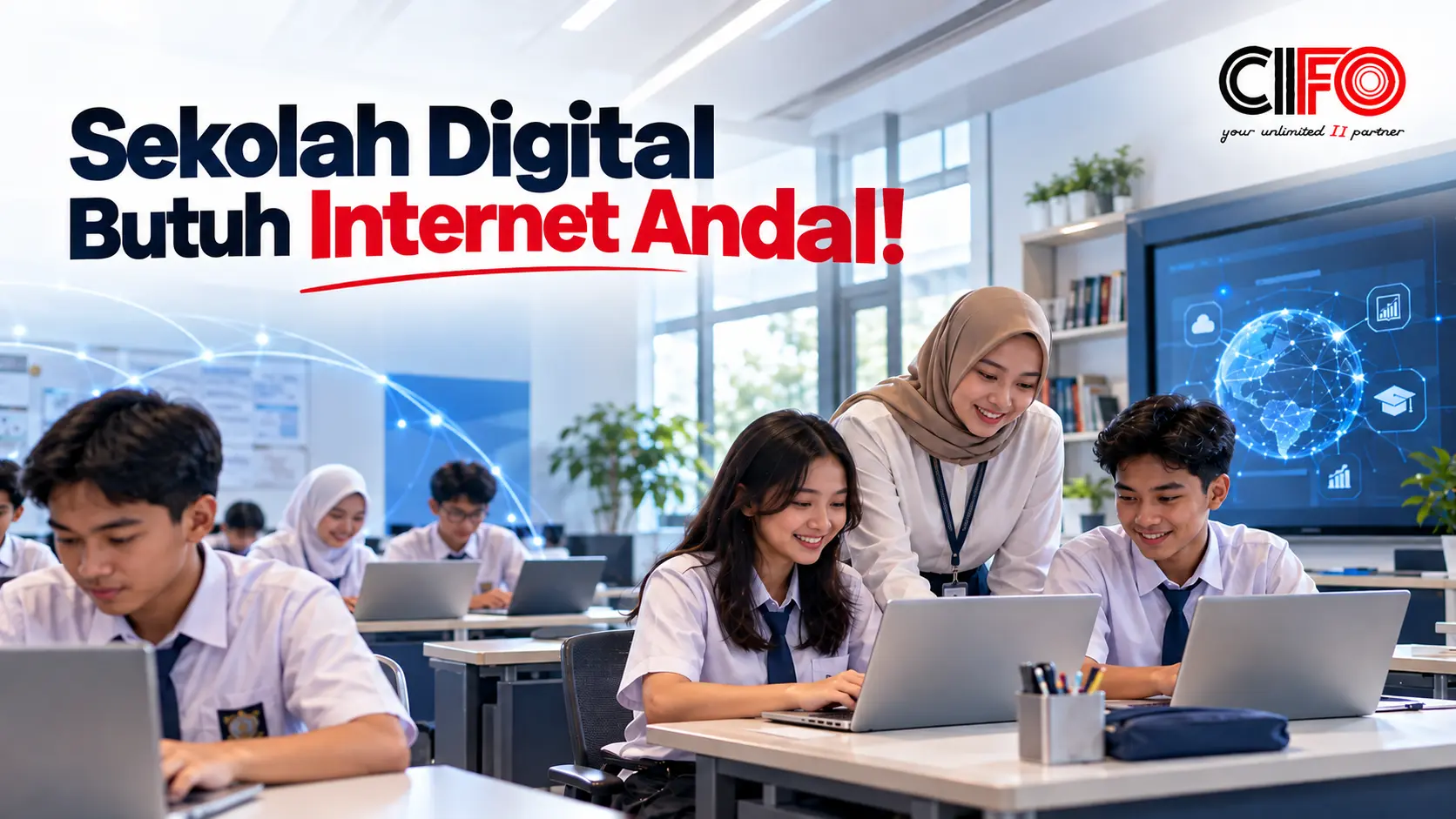 Internet andal mendukung kegiatan pembelajaran digital di sekolah Indonesia.